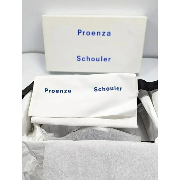 Proenza Schouler Women's Black Circle Ring Point Mules Slide Size 37.5 MSRP $550 - Picture 8 of 9